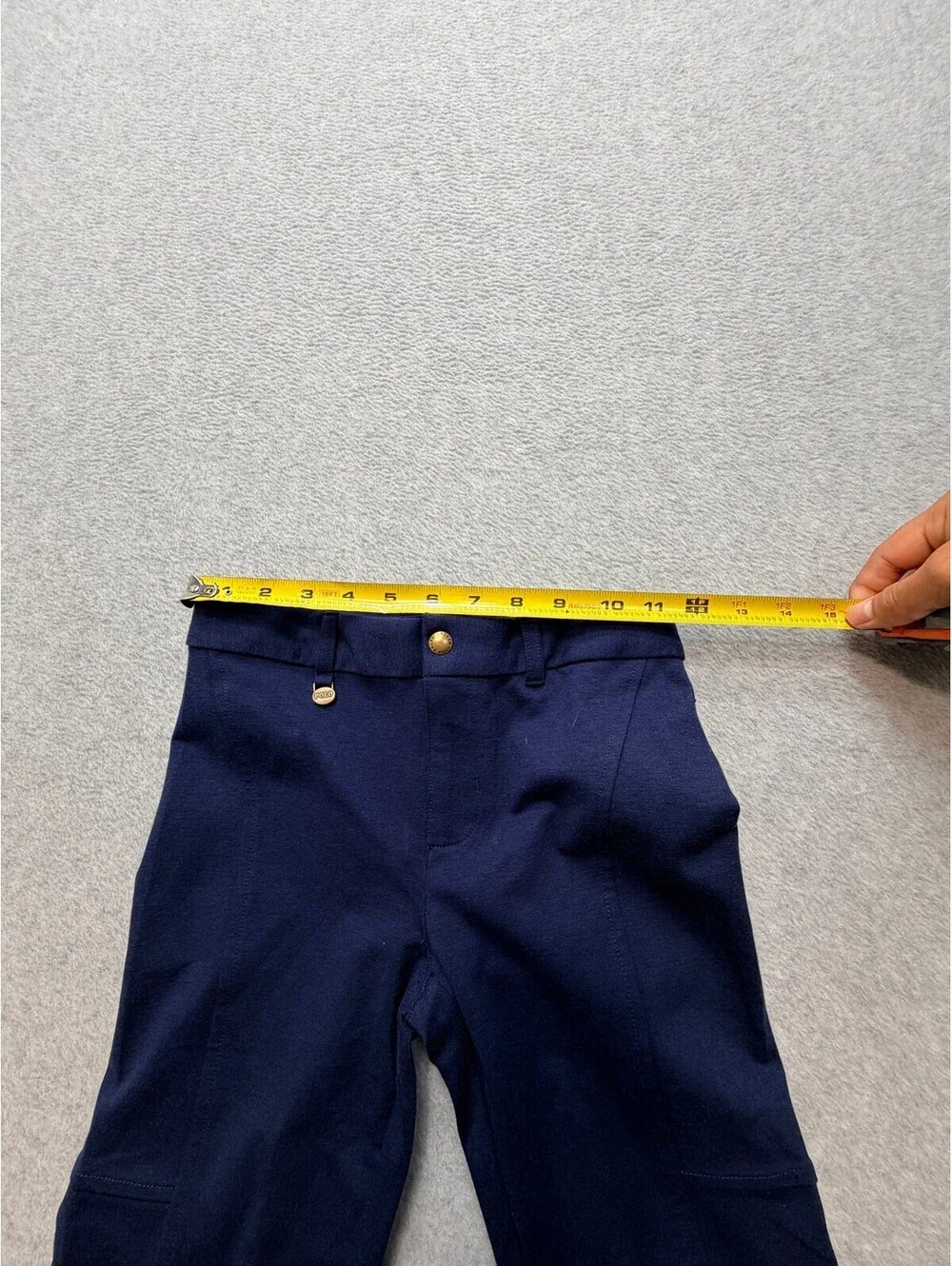 Polo Ralph Lauren Boys Jodhpurs Equestrian Riding Pants M 8-10 Navy Gold Button